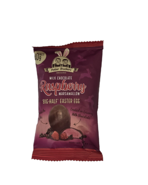 Big Half Marshmallow Easter Eggs 40g (Raspberry in Milk Chocolate)