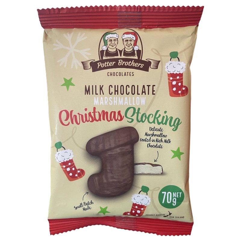 Christmas Vanilla Marshmallow Stocking in Milk Chocolate 70g