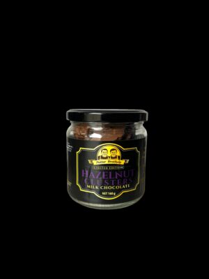 Potter Brothers Limited Edition Hazelnut Clusters in Milk Chocolate, 160g glass jar
